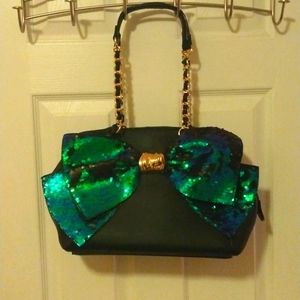 Rare Betsy Johnson Sequin Mermaid Bow Bag